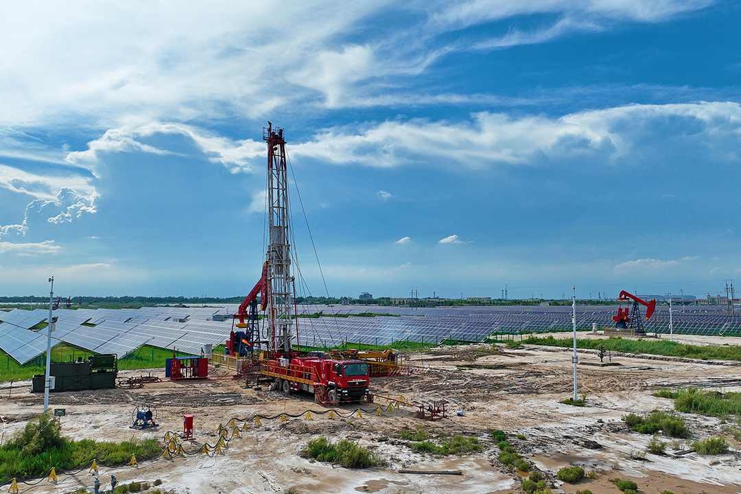 A new-energy project is under construction in Dongying, East China’s Shandong province, on July 31. Photo: VCG