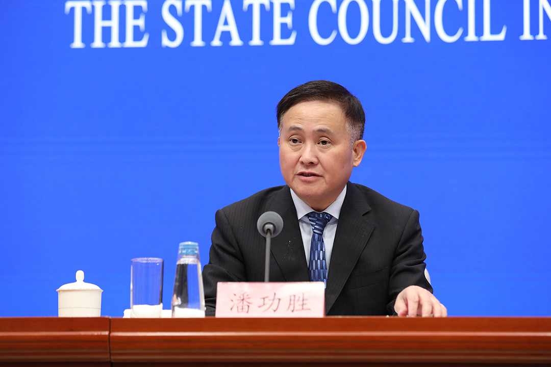 People’s Bank of China Governor Pan Gongsheng answers questions at a press conference Tuesday. Photo: VCG